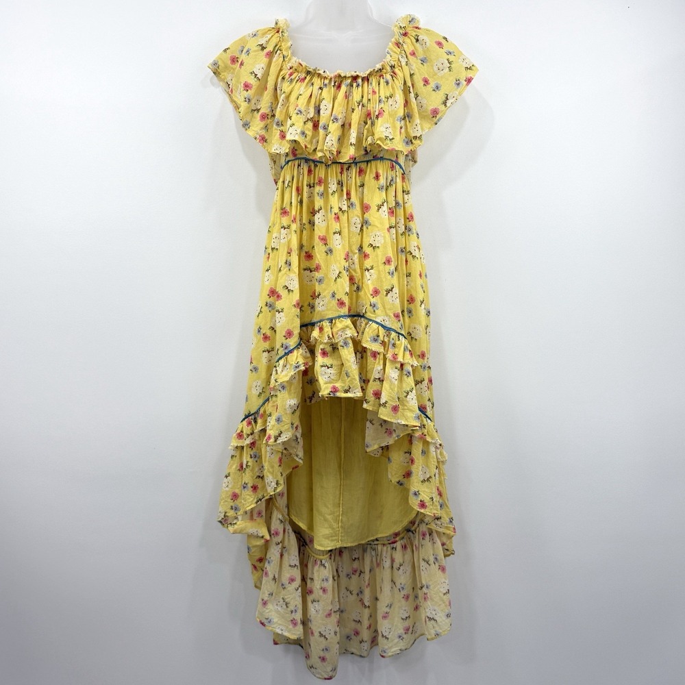 LoveShackFancy Alexia Dress 2 Milkmaid Cottagecore Ruffle Shabby Prairie Hi Lo